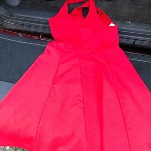Red skater girl dress